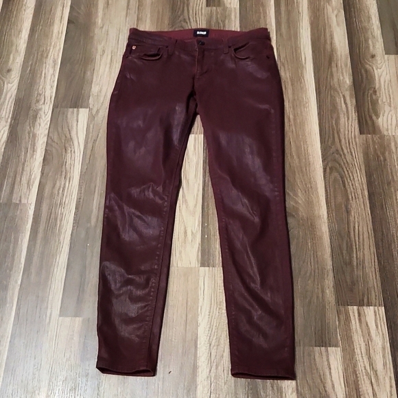HUDSON Krista Super Skinny Jeans Coated Burgundy size 29 Inseam 30 Autumn Fashio - Picture 2 of 7